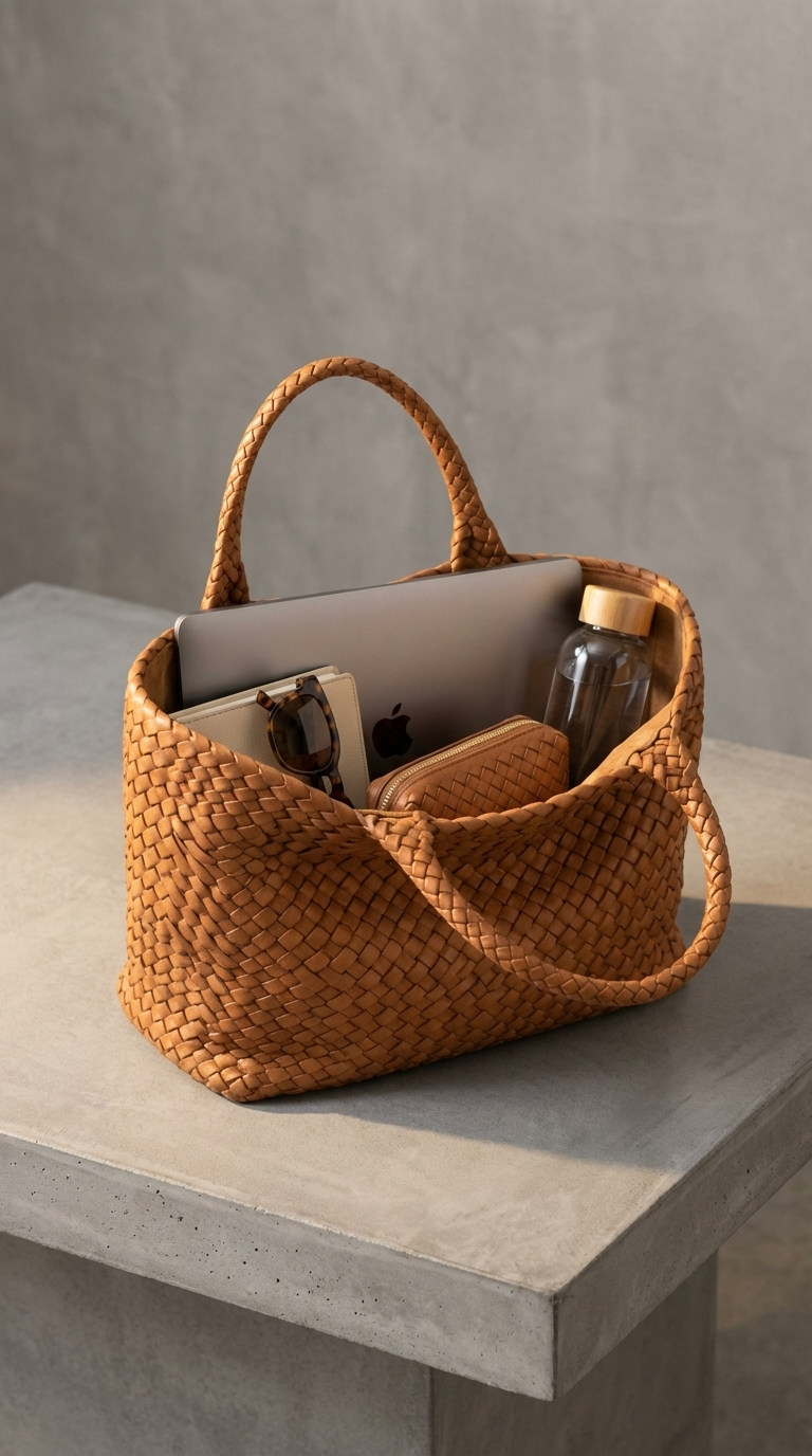Renata | Lana bolso tote de cuero Artesanal